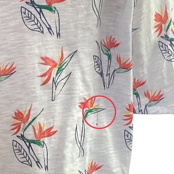 Fresh Produce Bird of Paradise Novelty Print Tee V-Neck Short Sleeve Sz M #159E - Picture 6 of 9